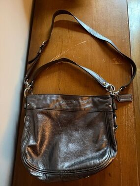 Coach Dark Brown Leather Shoulder Bag